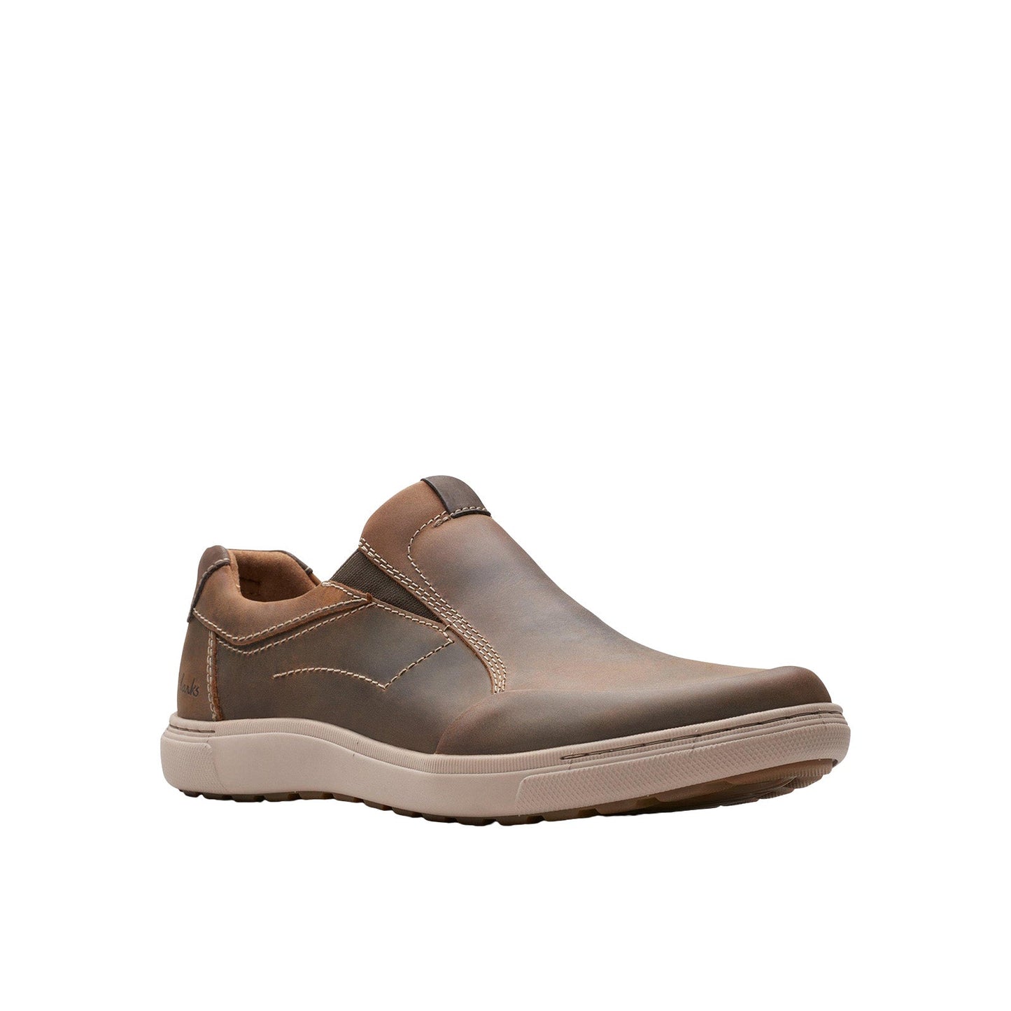 Clarks Mapstone Step Mens Brown Wide Loafers & Slip Ons Casual Shoes