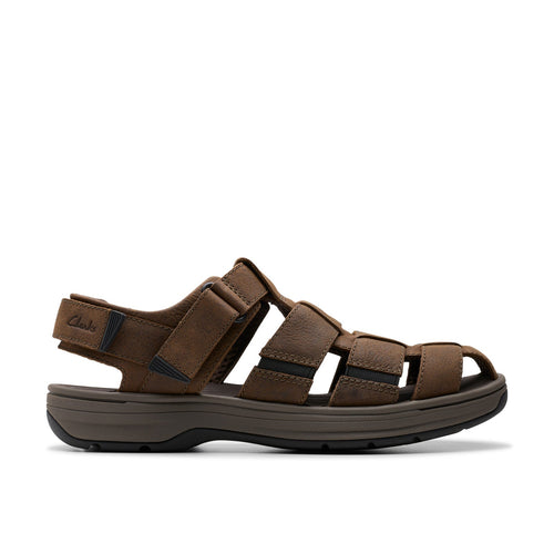 Clarks Saltway Cove 26176900 Mens Brown Leather Strap Sport Sandals Shoes