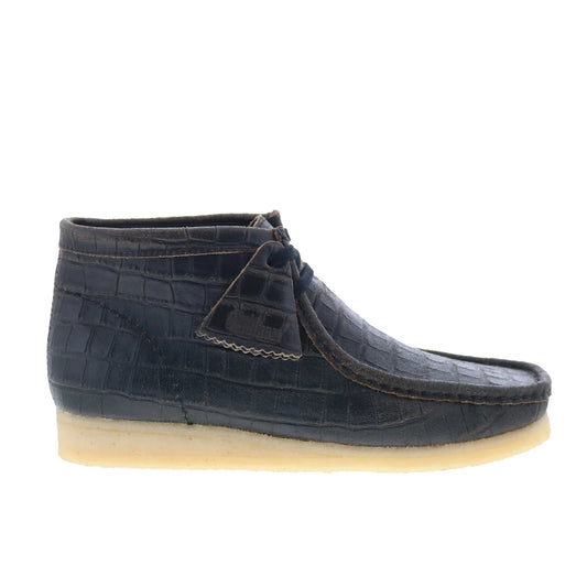 Clarks Wallabee Boot 26179191 Mens Black Leather Lace Up Chukkas Boots