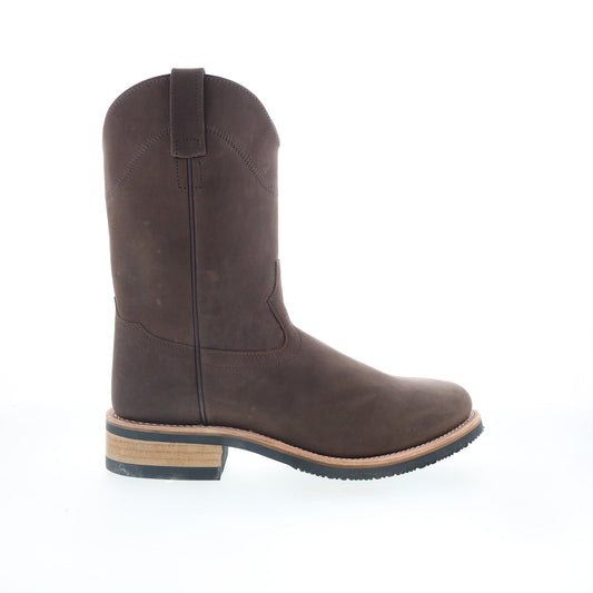 Jama Old West MB2061 Mens Brown Wide Nubuck Slip On Casual Dress Boots