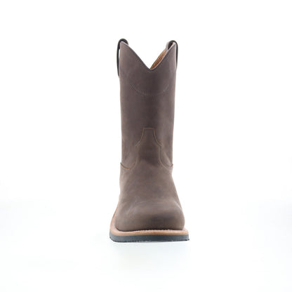 Jama Old West MB2061 Mens Brown Wide Nubuck Slip On Casual Dress Boots
