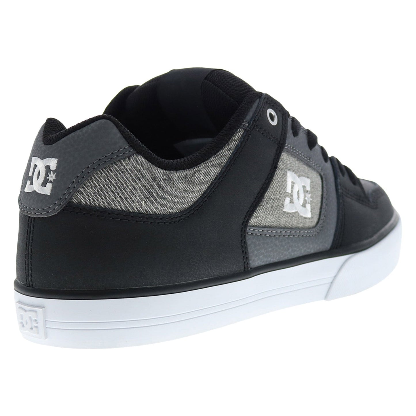 DC Pure 300660-KWA Mens Black Leather Lace Up Skate Inspired Sneakers Shoes