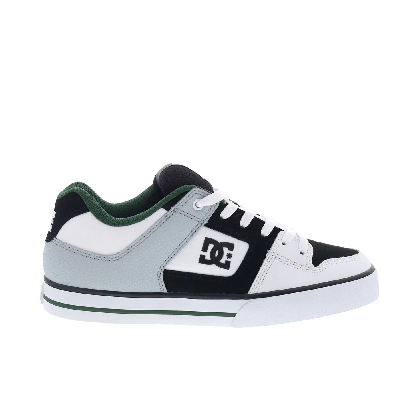 DC Pure 300660-WBN Mens White Leather Lace Up Skate Inspired Sneakers Shoes
