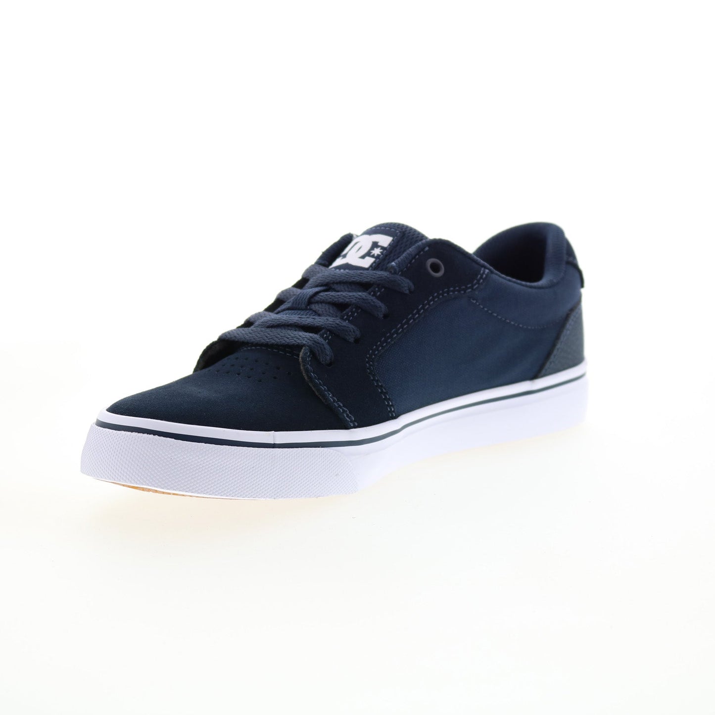 DC Anvil 303190-DNW Mens Blue Suede Lace Up Skate Inspired Sneakers Shoes