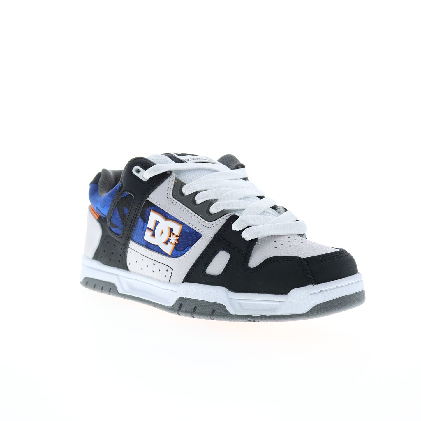 DC Stag 320188-TKE Mens White Leather Lace Up Skate Inspired Sneakers Shoes