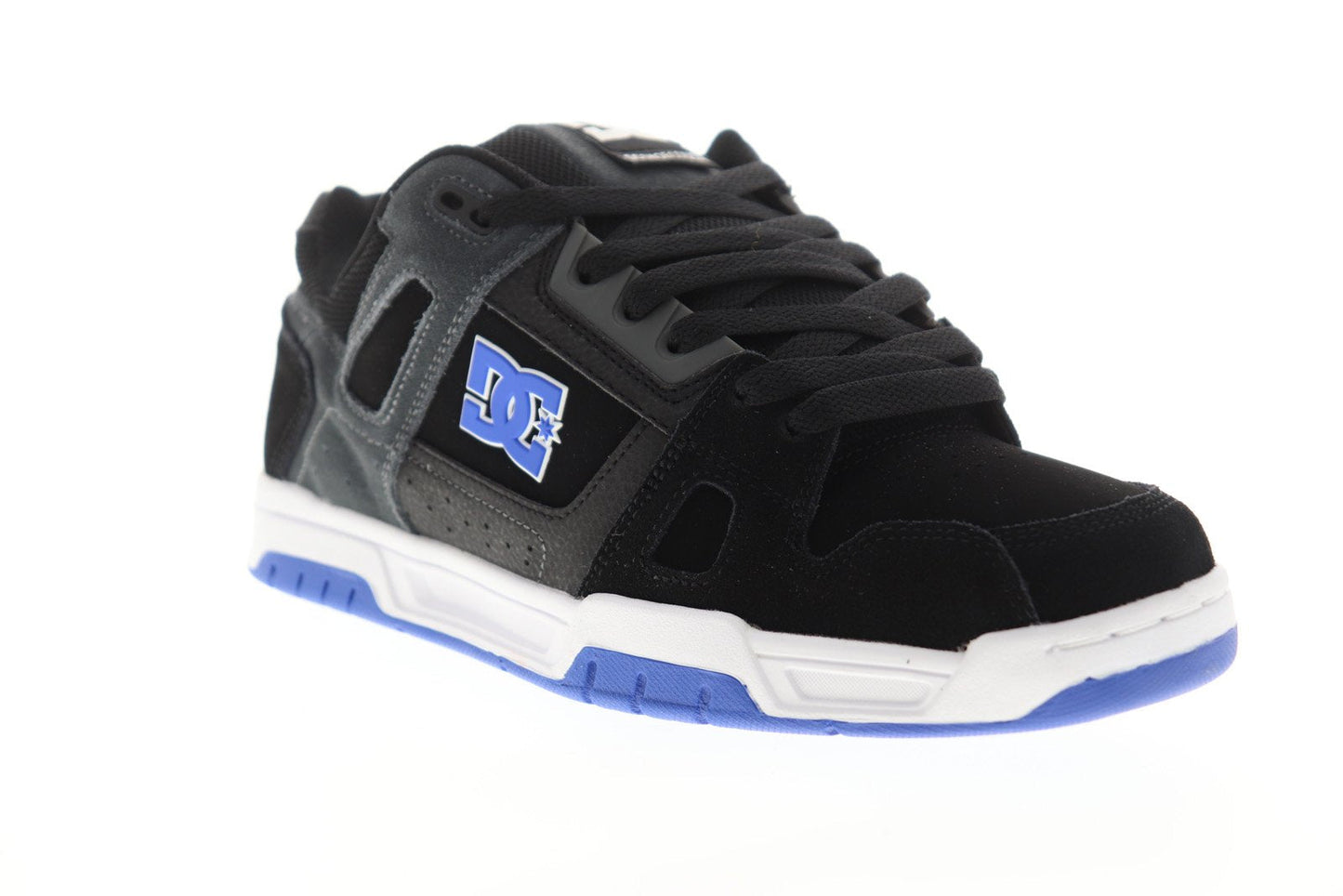 DC Stag 320188-BKB Mens Black Suede Lace Up Skate Inspired Sneakers Shoes