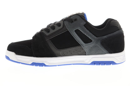 DC Stag 320188-BKB Mens Black Suede Lace Up Skate Inspired Sneakers Shoes