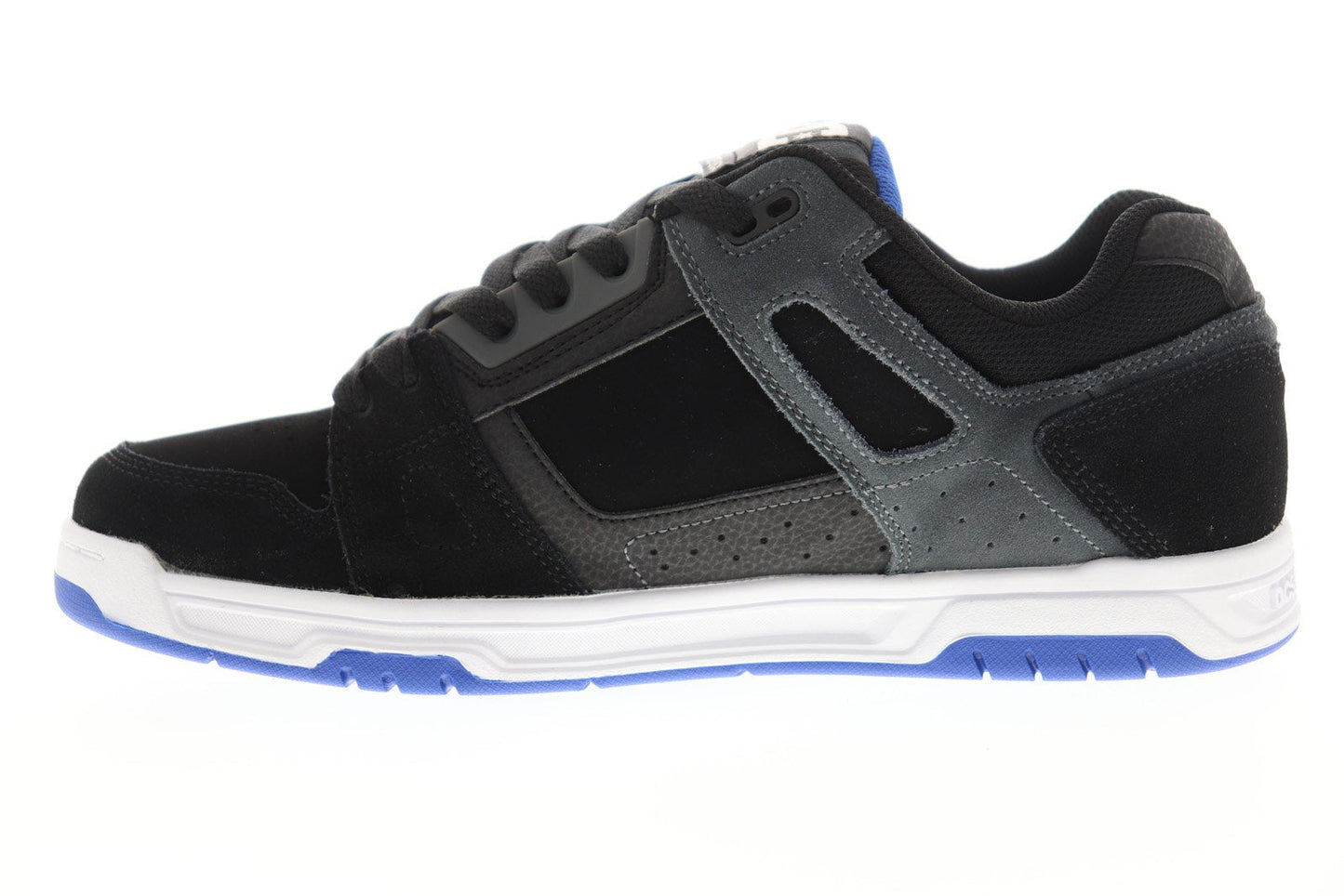 DC Stag 320188-BKB Mens Black Suede Lace Up Skate Inspired Sneakers Shoes