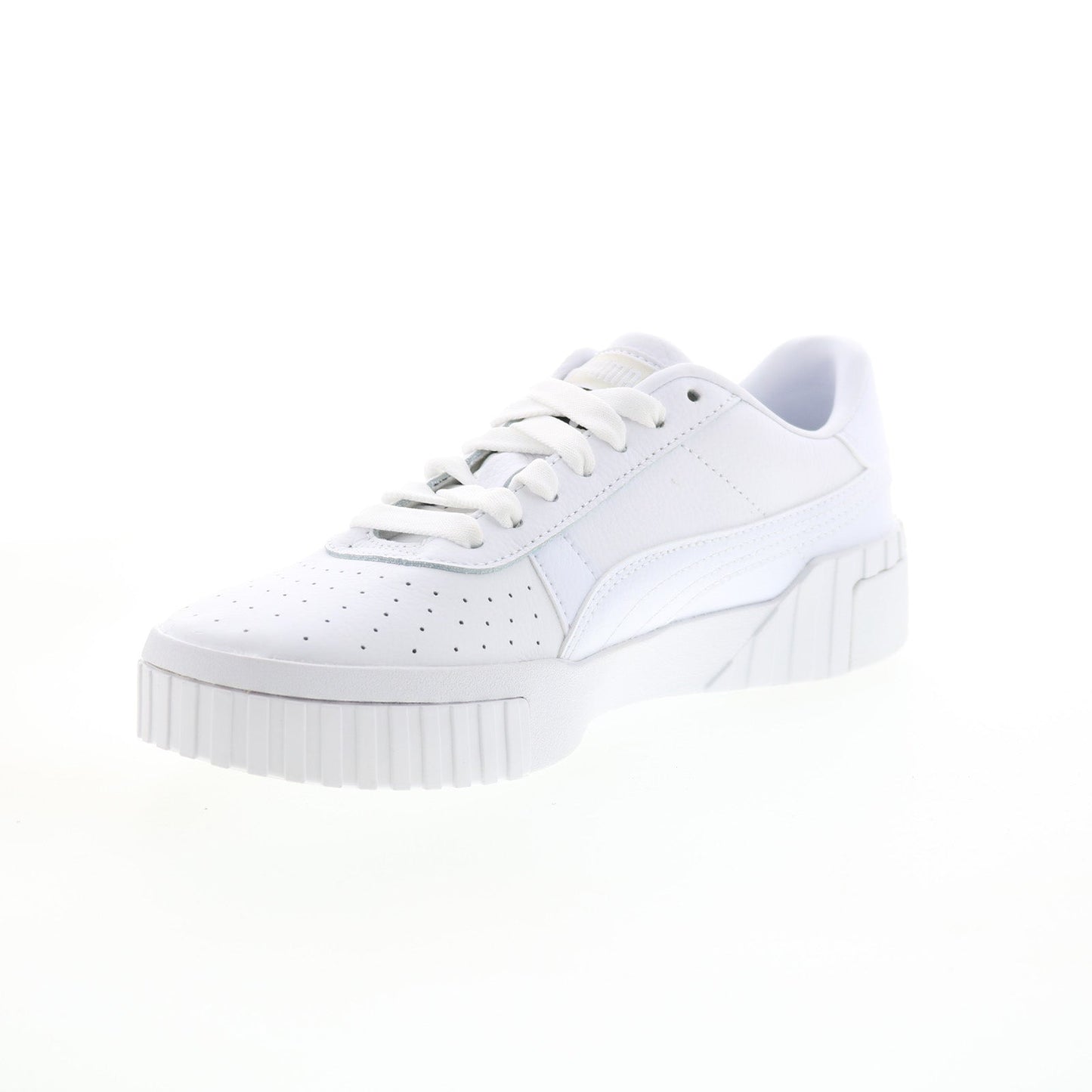 Puma Cali 36915501 Womens White Leather Lace Up Lifestyle Sneakers Shoes