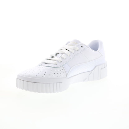 Puma Cali 36915501 Womens White Leather Lace Up Lifestyle Sneakers Shoes