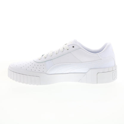 Puma Cali 36915501 Womens White Leather Lace Up Lifestyle Sneakers Shoes