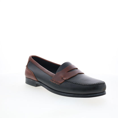 T.B. Phelps Marco 523-15 Mens Black Leather Loafers & Slip Ons Penny Shoes