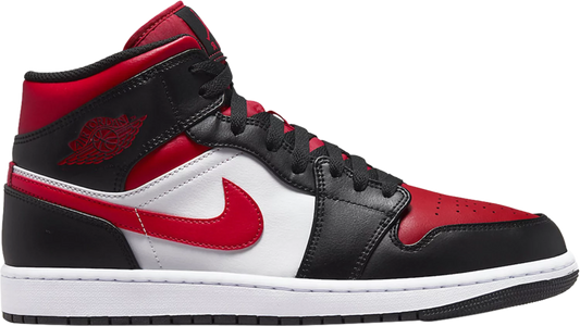 Nike Mens Air Jordan 1 Mid Sneakers - 'Bred Toe'