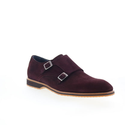 Zelli Italia Leggera Goat Suede Mens Burgundy Loafers Casual Shoes