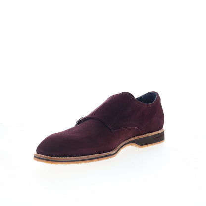 Zelli Italia Leggera Goat Suede Mens Burgundy Loafers Casual Shoes