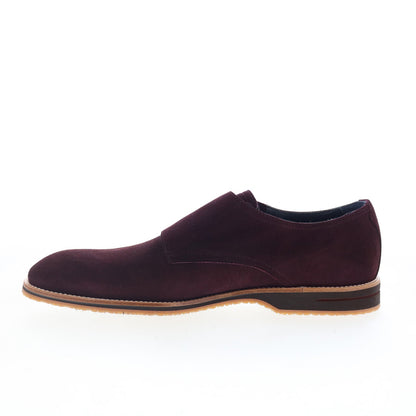 Zelli Italia Leggera Goat Suede Mens Burgundy Loafers Casual Shoes