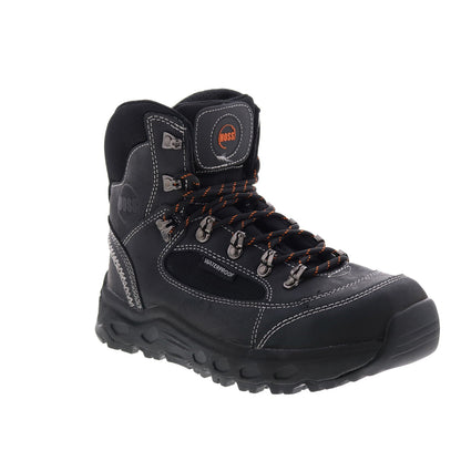 Hoss Blocker Aluminum Toe Waterproof Mens Black Extra Wide Work Boots