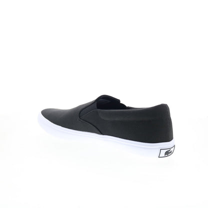 Lacoste Slip-On Base 224 1 CMA Mens Black Canvas Lifestyle Sneakers Shoes