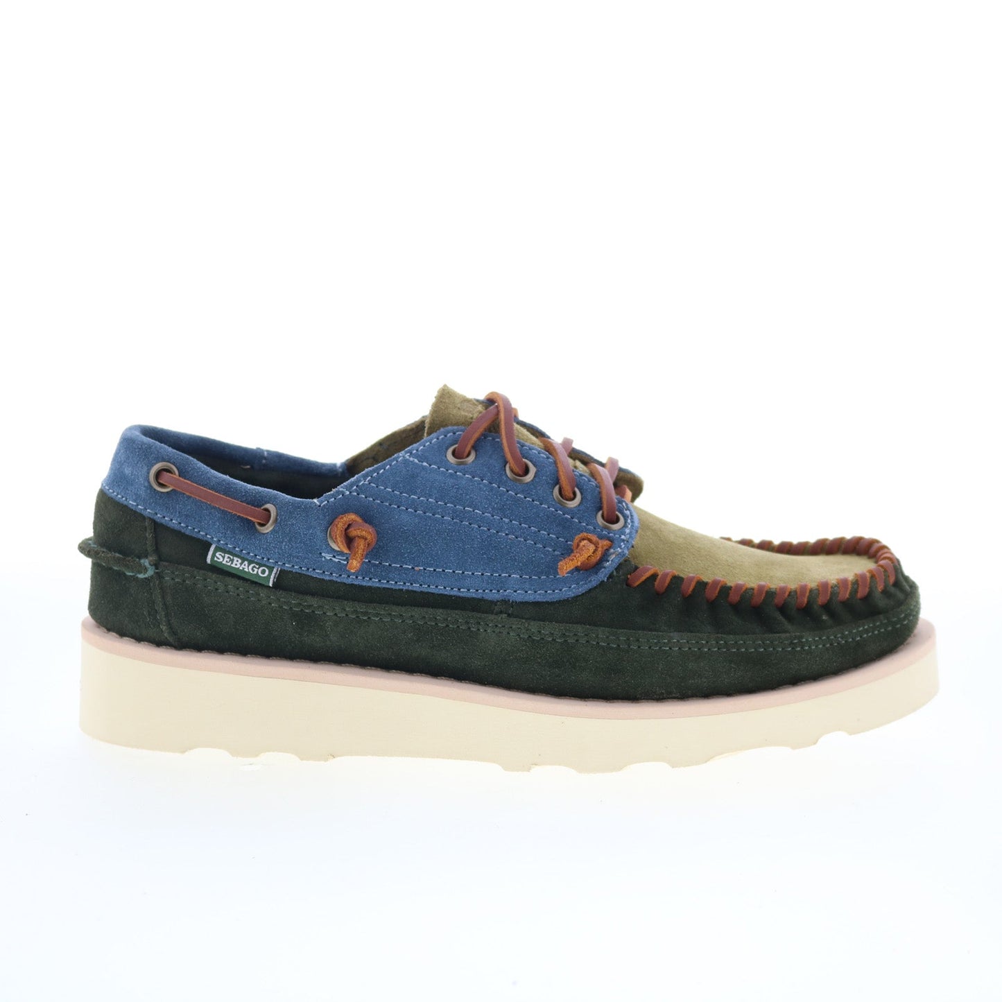 Sebago Cayuga 70015S0-A7F Mens Green Suede Loafers & Slip Ons Boat Shoes