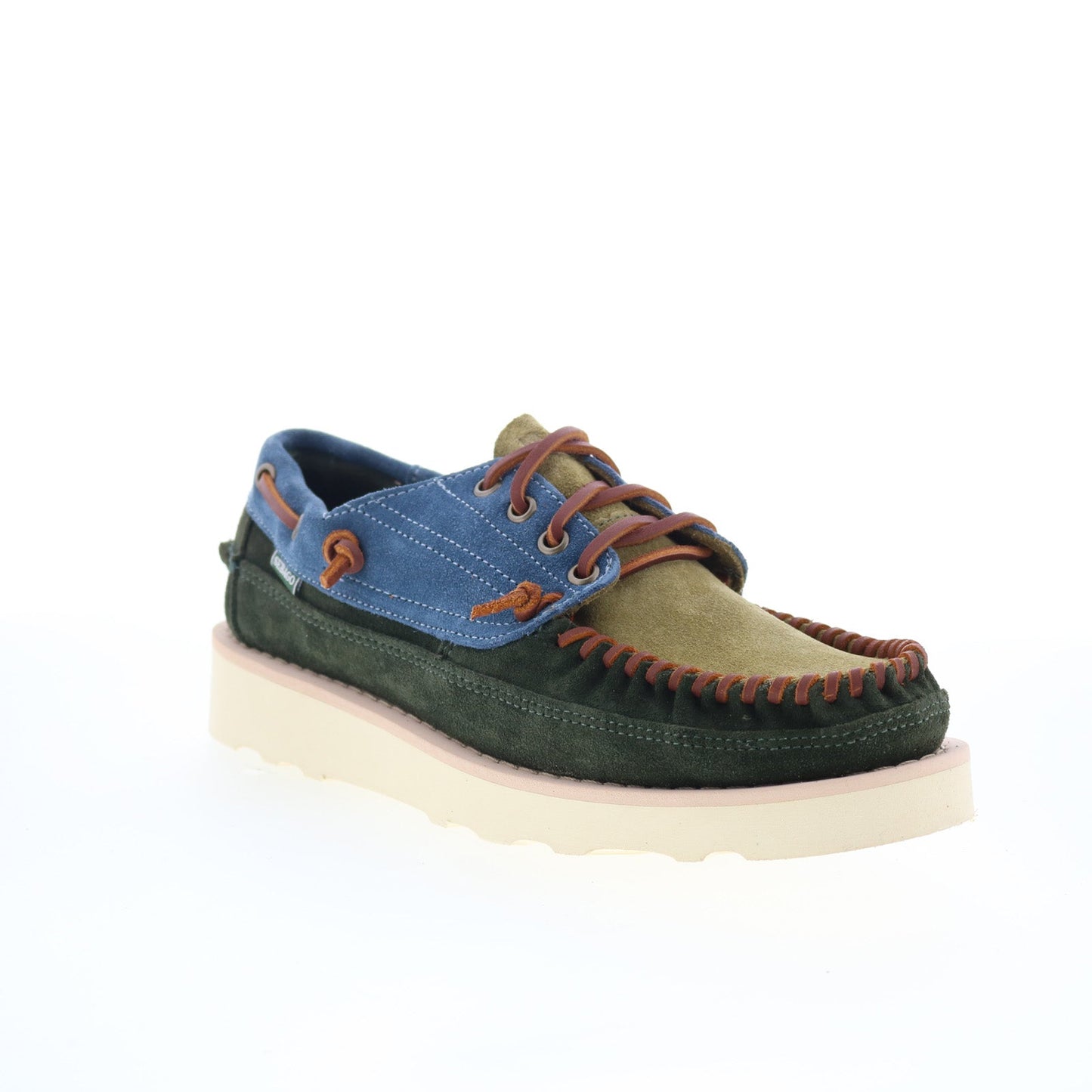 Sebago Cayuga 70015S0-A7F Mens Green Suede Loafers & Slip Ons Boat Shoes