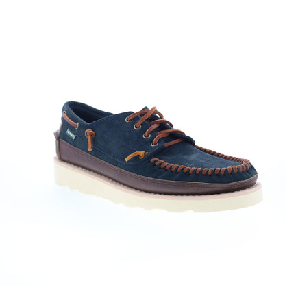 Sebago Keuka Lea Canoe Moc Mens Blue Suede Loafers & Slip Ons Boat Shoes