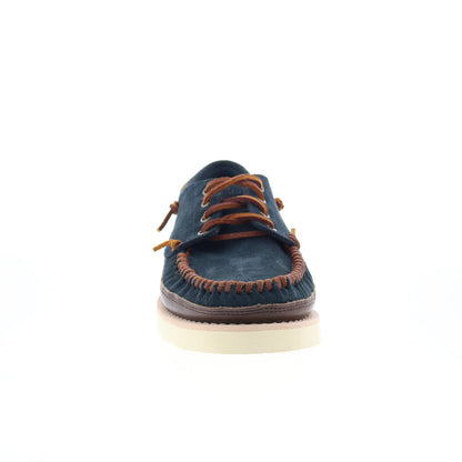 Sebago Keuka Lea Canoe Moc Mens Blue Suede Loafers & Slip Ons Boat Shoes