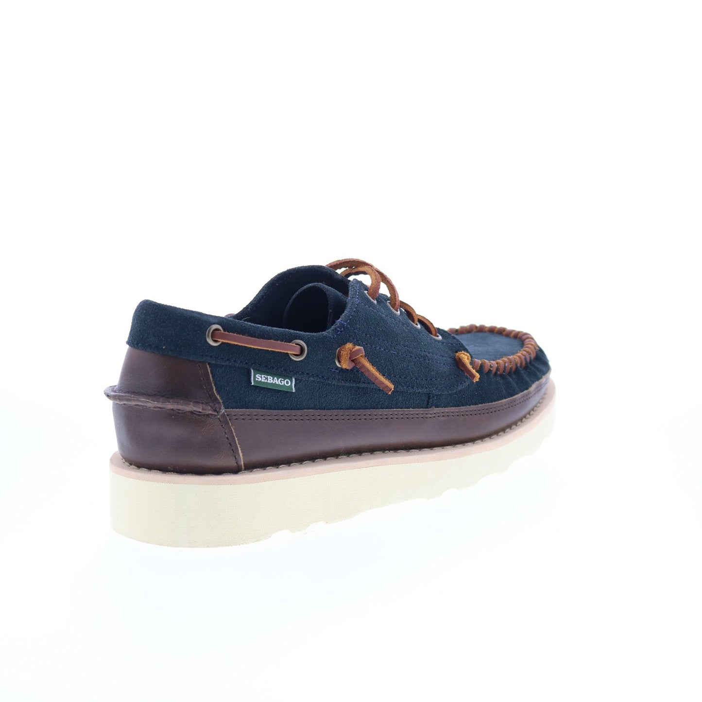 Sebago Keuka Lea Canoe Moc Mens Blue Suede Loafers & Slip Ons Boat Shoes