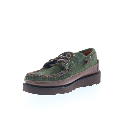 Sebago Keuka Lea Canoe Moc Mens Green Suede Loafers & Slip Ons Boat Shoes