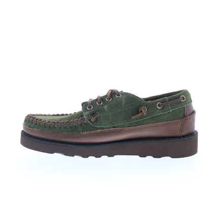 Sebago Keuka Lea Canoe Moc Mens Green Suede Loafers & Slip Ons Boat Shoes