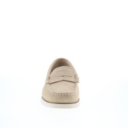 Sebago Dan Boat Flesh Out Mens Beige Suede Loafers & Slip Ons Penny Shoes