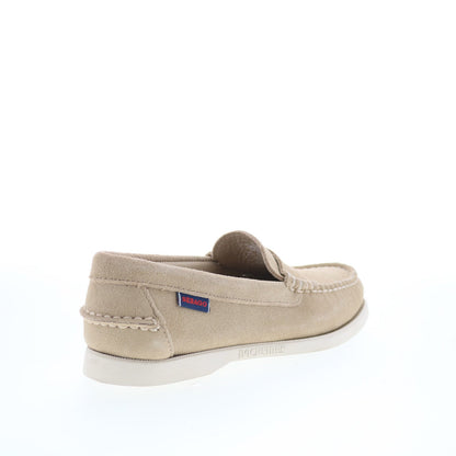 Sebago Dan Boat Flesh Out Mens Beige Suede Loafers & Slip Ons Penny Shoes