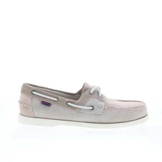 Sebago Ross Island JIB Shadow Mens Gray Suede Loafers & Slip Ons Boat Shoes