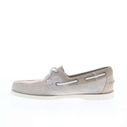 Sebago Ross Island JIB Shadow Mens Gray Suede Loafers & Slip Ons Boat Shoes