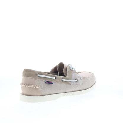 Sebago Ross Island JIB Shadow Mens Gray Suede Loafers & Slip Ons Boat Shoes