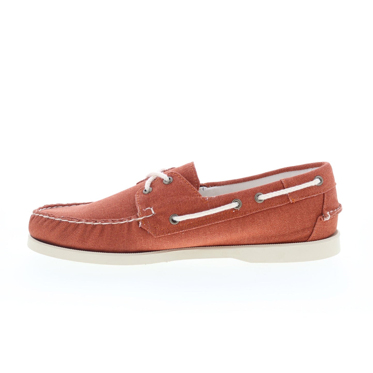 Sebago Portland Washed Canvas Mens Brown Canvas Loafers & Slip Ons Boat Shoes