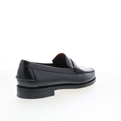 Sebago Classic Dan Sun HTC LA Mens Black Wide Leather Loafers Penny Shoes