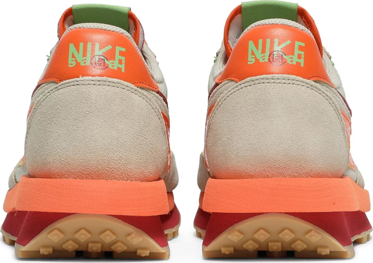 Nike Mens Sacai x Clot x LDWaffle Sneakers - 'Net Orange Blaze'