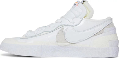 Nike Mens Sacai x Blazer Low Sneakers - 'White Patent'