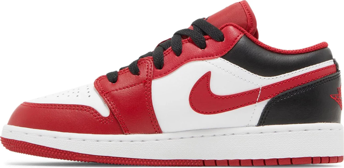 Nike Grade School Womens Air Jordan 1 Low Sneakers - 'Reverse Black Toe'