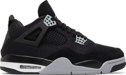 Nike Mens Air Jordan 4 Retro SE Sneakers - 'Black Canvas'