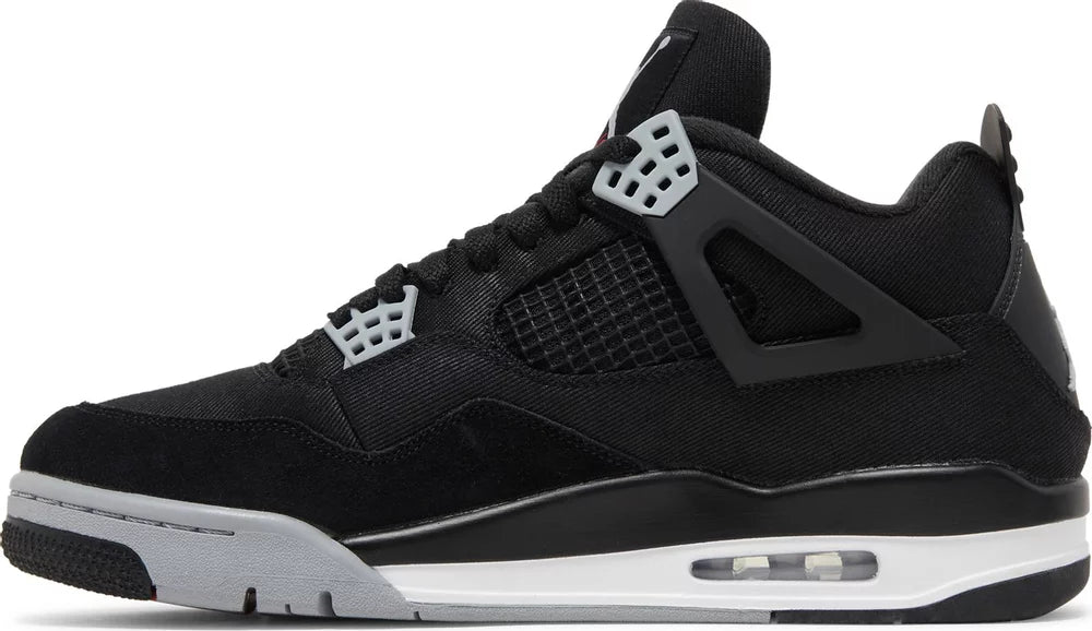 Nike Mens Air Jordan 4 Retro SE Sneakers - 'Black Canvas'
