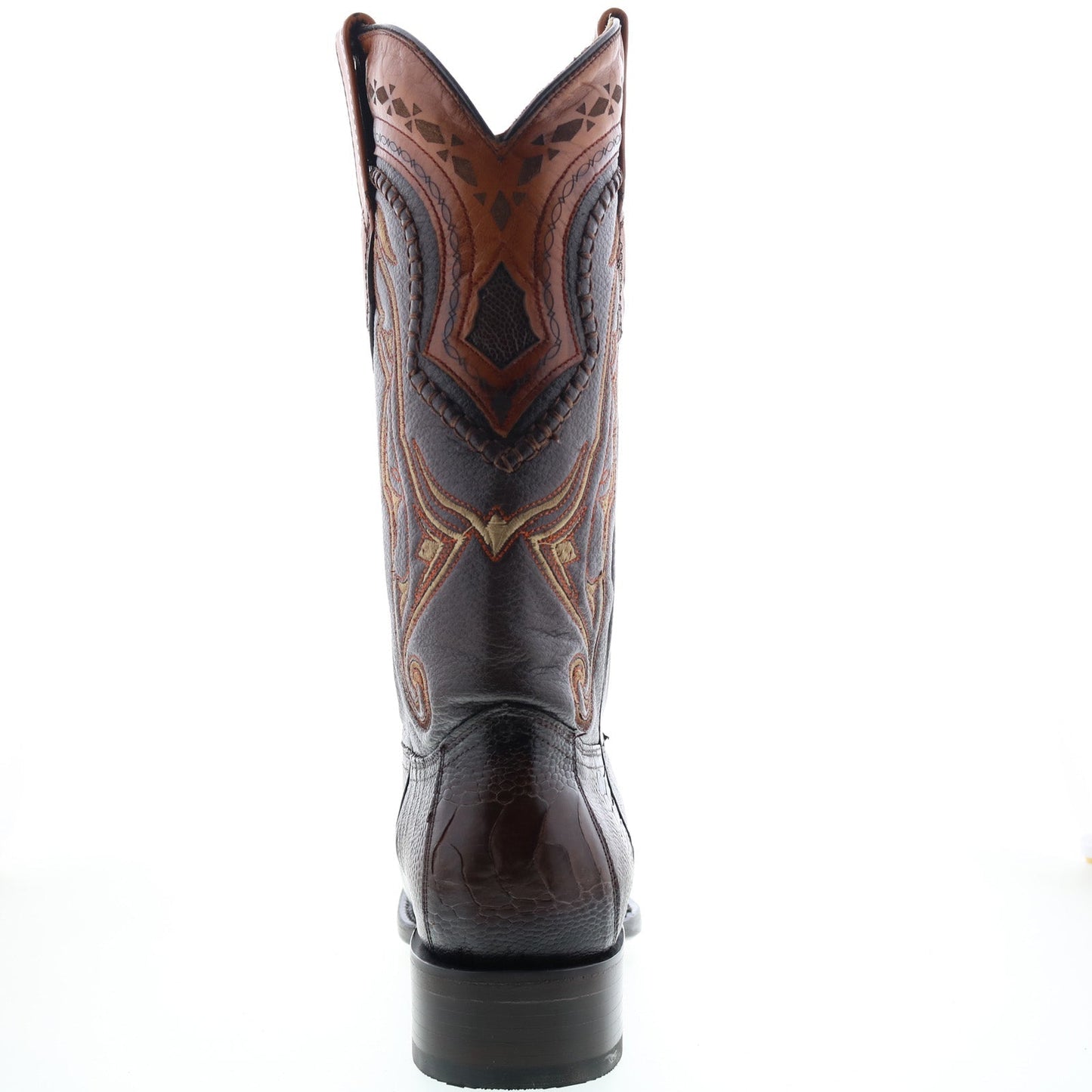 Los Altos 3X Toe Ostrich Leg 9530516 Mens Brown Wide Cowboy Western Boots