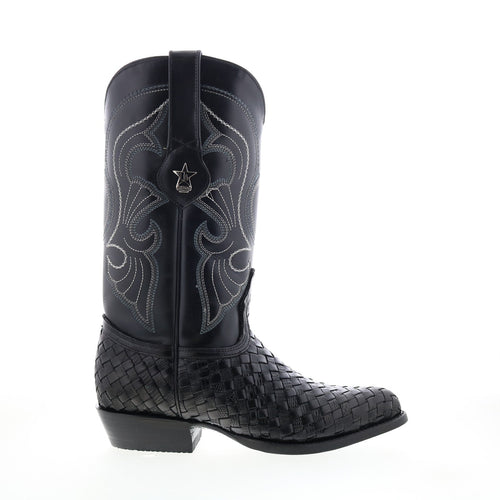 Los Altos J-Toe Vergel Teju Lizard Mens Black Wide Cowboy Western Boots