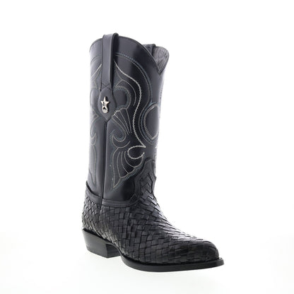 Los Altos J-Toe Vergel Teju Lizard Mens Black Wide Cowboy Western Boots