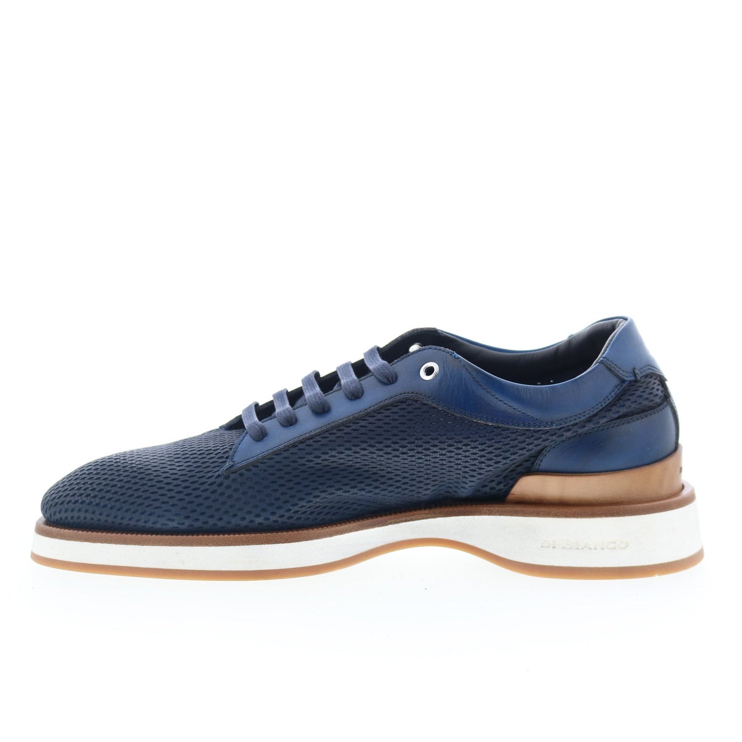 Di Bianco Avelino Mens Blue Leather Lace Up Lifestyle Sneakers Shoes