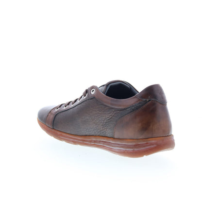 Di Bianco Bitetto Mens Brown Leather Lace Up Lifestyle Sneakers Shoes