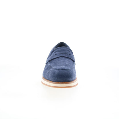 Di Bianco Brera Mens Blue Leather Slip On Loafers & Slip Ons Penny Shoes