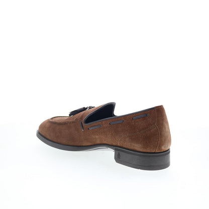 Di Bianco Cercola Mens Brown Suede Slip On Loafers & Slip Ons Casual Shoes