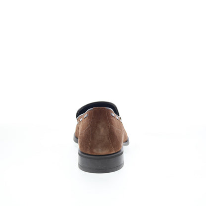 Di Bianco Cercola Mens Brown Suede Slip On Loafers & Slip Ons Casual Shoes