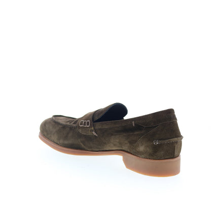 Di Bianco Drocida Mens Brown Suede Slip On Loafers & Slip Ons Penny Shoes